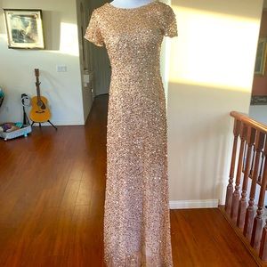 Adrianna Papell Gold Beaded Dress